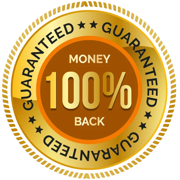 100% money back guaranteed seal